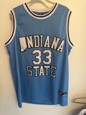 Nike Sky Blue Indiana State Basketball Jersey #33 Larry Bird